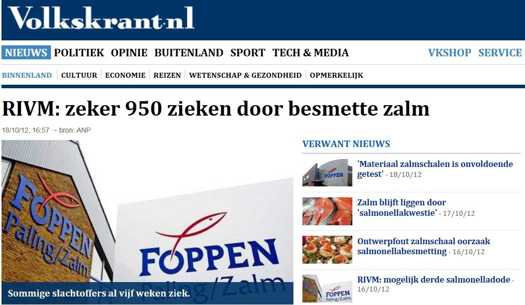 Foppen Volkskrant 18 Oct on 950 infected Foppen Volkskrant 18 Oct on 950 infected