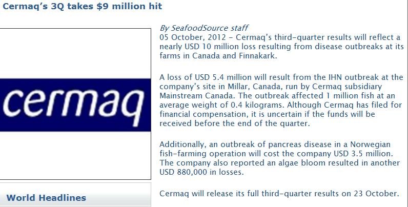 Cermaq stock losses Oct 2012 Seafood Source Cermaq stock losses Oct 2012 Seafood Source