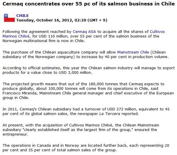 Cermaq FIS on Chile Cermaq FIS on Chile