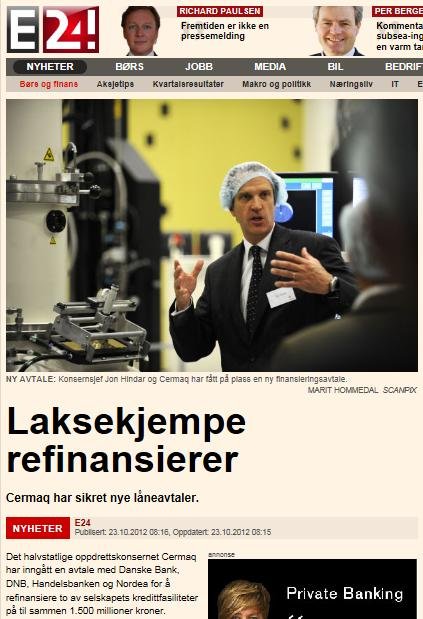 Cermaq refinancing Oct 2012 Cermaq refinancing Oct 2012