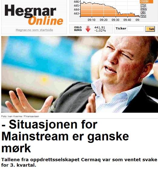 Cermaq Hegnar Online 23 Oct 2012 Cermaq Hegnar Online 23 Oct 2012