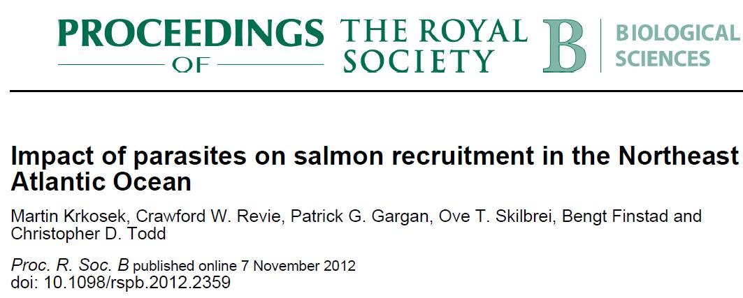 Royal Society paper sea lice Royal Society paper sea lice