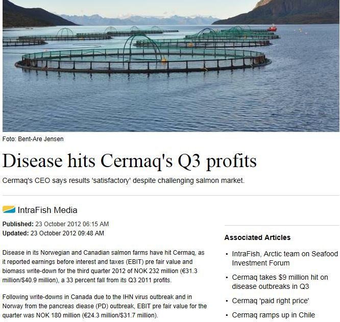 Cermaq Intrafish 23 Oct 2012 Cermaq Intrafish 23 Oct 2012