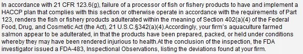 Scottish Sea farms #7 FDA warning letter Scottish Sea farms #7 FDA warning letter
