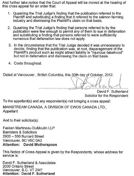 Cross Appeal #2 Cross Appeal #2