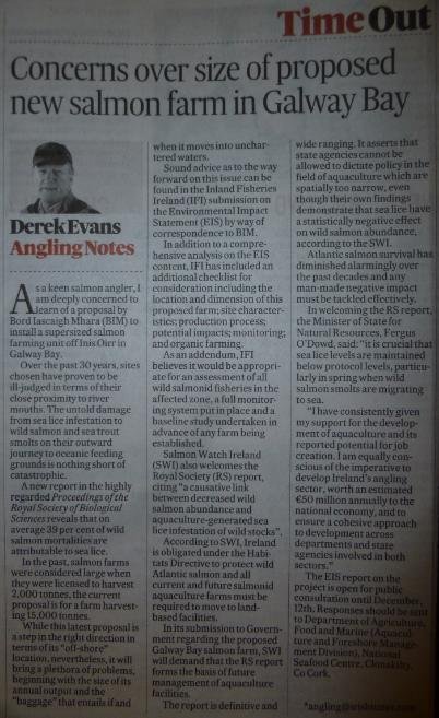 Irish Times 26 Nov 2012 #2 Derek Evans article Irish Times 26 Nov 2012 #2 Derek Evans article