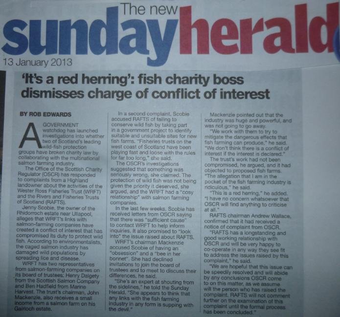 OSCR Sunday Herald 13 Jan 2013 OSCR Sunday Herald 13 Jan 2013