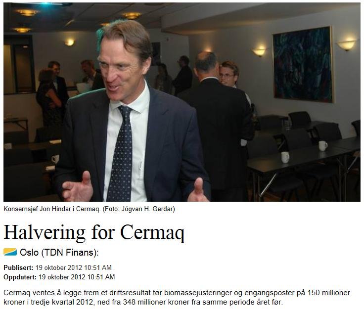 Cermaq halved Cermaq halved