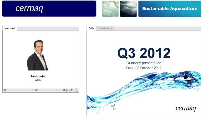 Cermaq Q3 2012 presentation #2 Cermaq Q3 2012 presentation #2