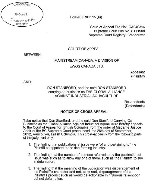 Cross Appeal #1 Cross Appeal #1