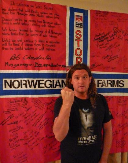 Don Stop Nowegian fish farms flag Don Stop Nowegian fish farms flag