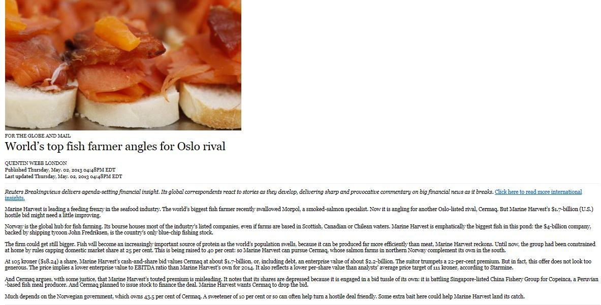 MH Cermaq Globe & Mail MH Cermaq Globe & Mail