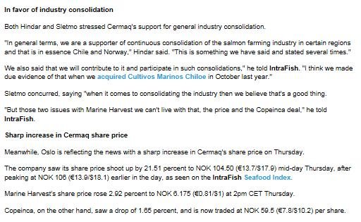 MH Cermaq Intrafish battle shareholders #3 MH Cermaq Intrafish battle shareholders #3