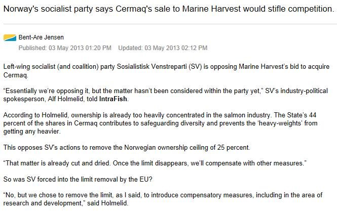 MH cermaq Intrafish Socialists say no #2 MH cermaq Intrafish Socialists say no #2