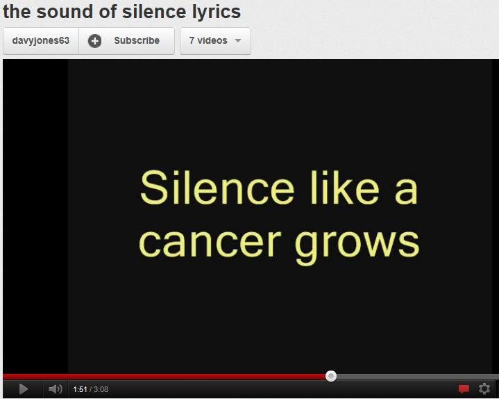 Silence Like a Cancer Grows Silence Like a Cancer Grows