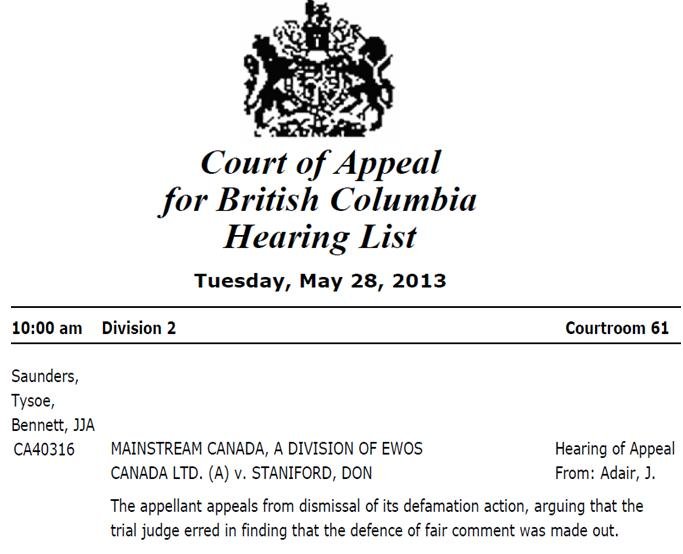 Appeal Hearing 28 May Court 61 Appeal Hearing 28 May Court 61