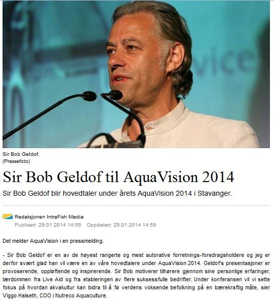 Geldof Intrafish Norwegian Geldof Intrafish Norwegian
