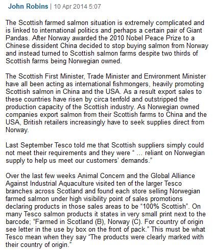 Grocer 7 April 2014 #4 comment from John Robins Grocer 7 April 2014 #4 comment from John Robins