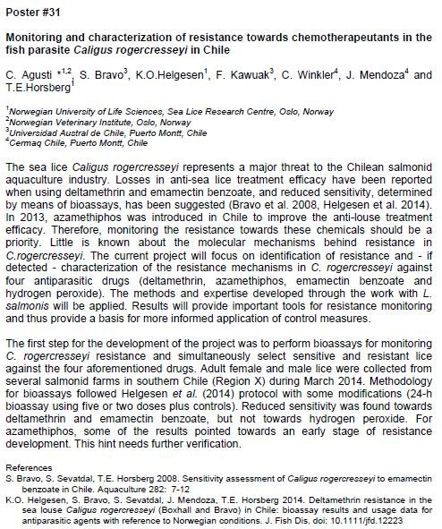 Sea Lice 2014 poster resistance Sea Lice 2014 poster resistance