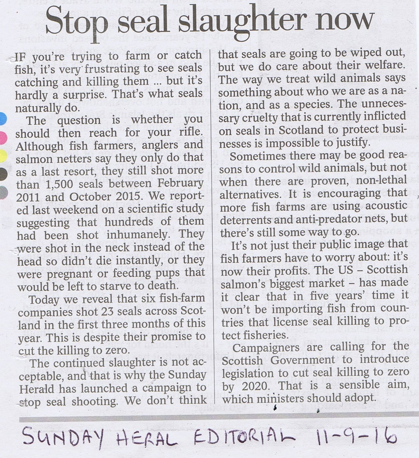 Sunday Herald 11 Sept 2016 #Editorial Sunday Herald 11 Sept 2016 #Editorial