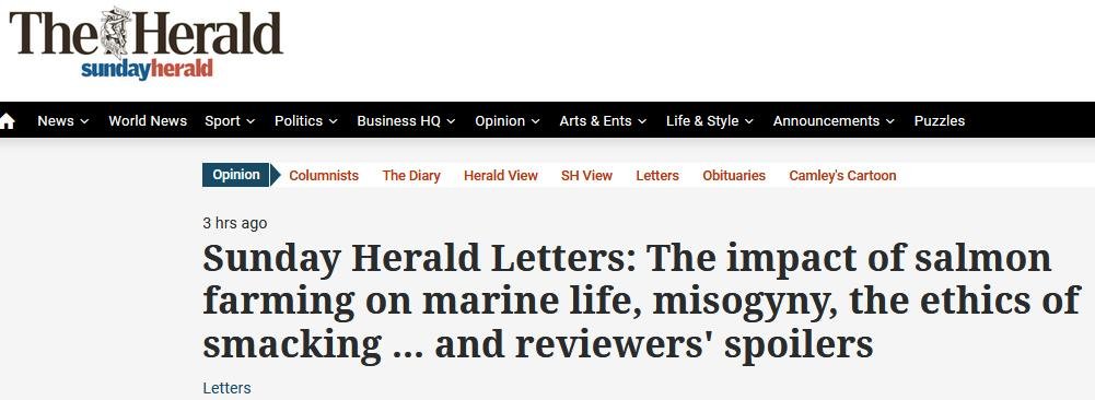 Sunday Herald 12 Nov 2017 Letters #1 Sunday Herald 12 Nov 2017 Letters #1