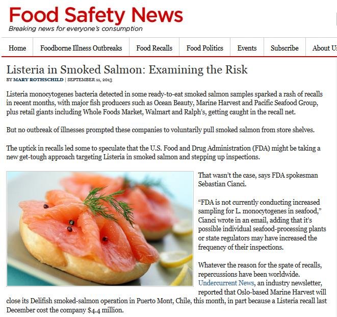 Food Safety News 2013 #1 Food Safety News 2013 #1