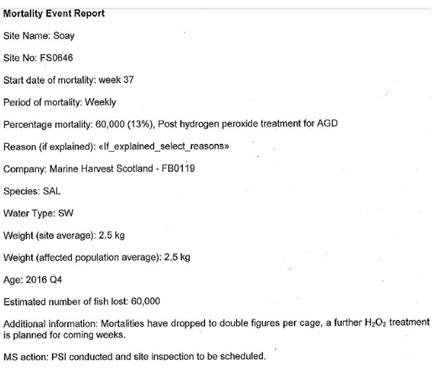 Hydrogen peroxide mort report 60,000 Soay Hydrogen peroxide mort report 60,000 Soay