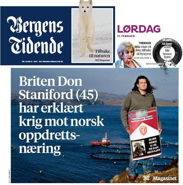 Bergens Tidende 12 Feb 2017 front page Bergens Tidende 12 Feb 2017 front page