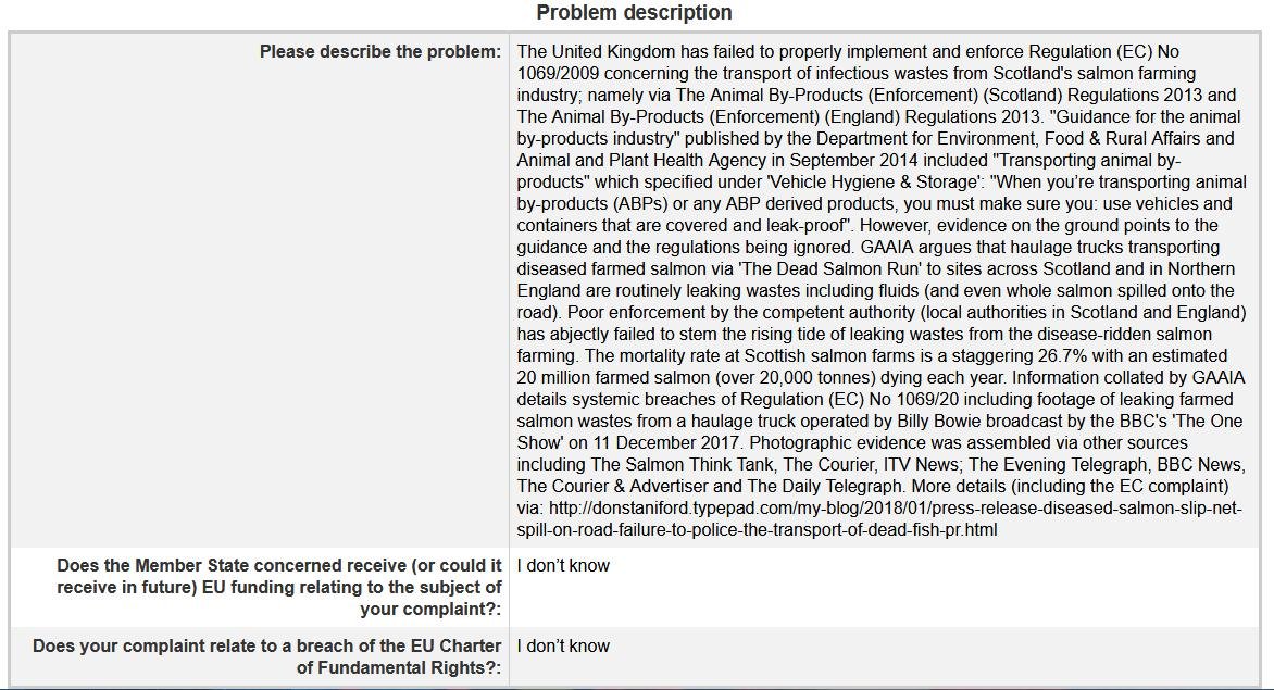 EC Complaint form 31 Jan 2018 #2 EC Complaint form 31 Jan 2018 #2