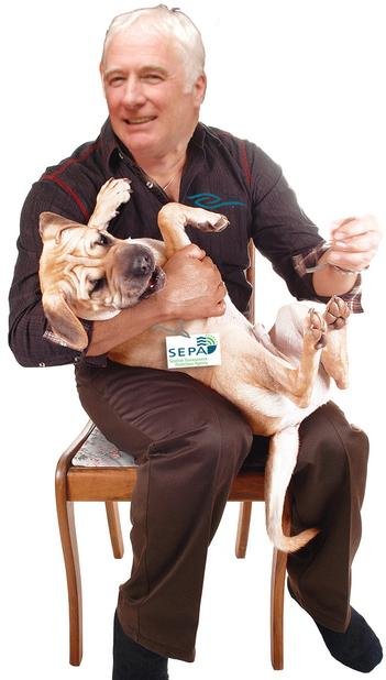 Scott with sepa lapdog Scott with sepa lapdog