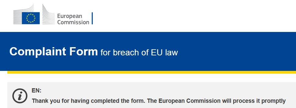 EC Complaint form reply 31 Jan 2018 EC Complaint form reply 31 Jan 2018
