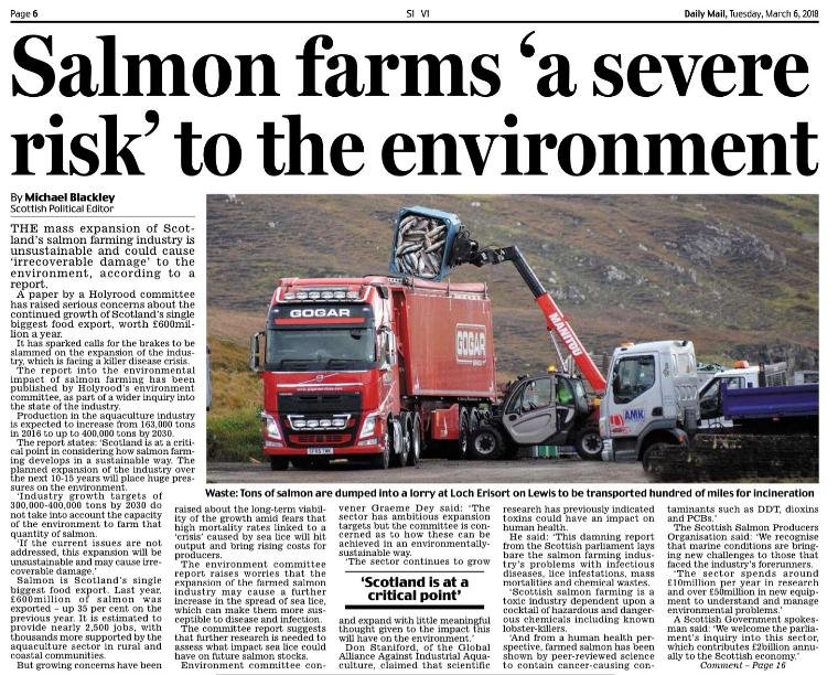 Daily Mail 6 March 2018 Severe Risk article Daily Mail 6 March 2018 Severe Risk article