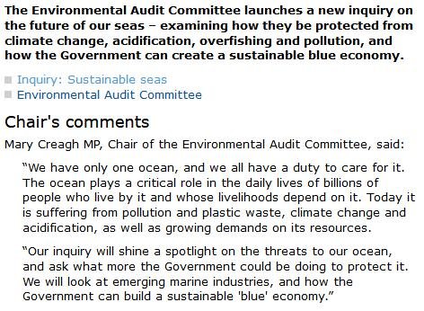 Sustainable Seas Inquiry by the Environmental Audit Committee #2