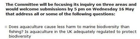 Sustainable Seas Inquiry by the Environmental Audit Committee #3
