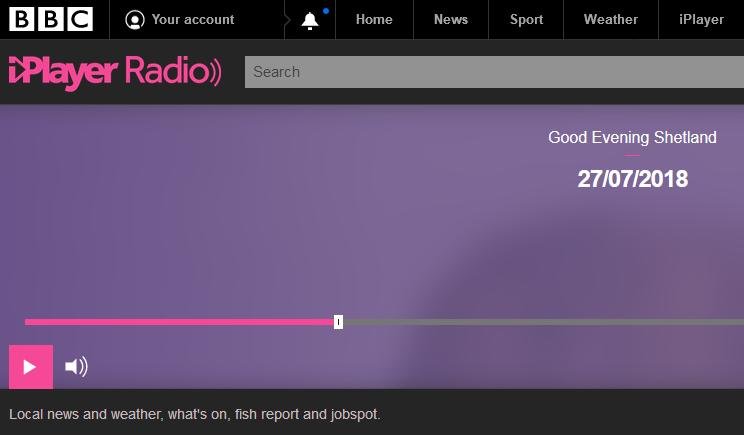 BBC Good Evening Shetland 27 July 2018