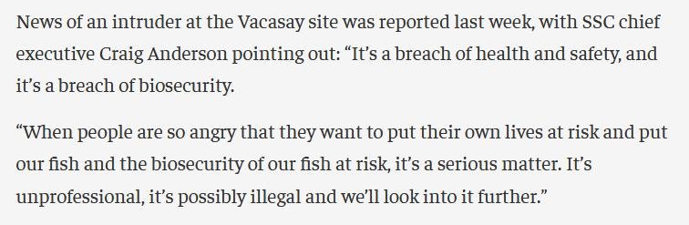 SSc statement in FFE 4 Sept 2018 re breach of biosecurity