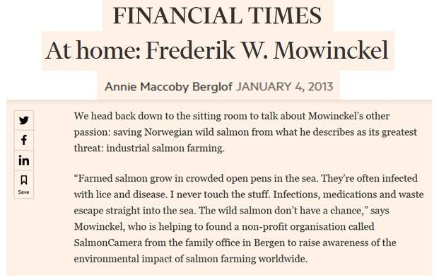Frederick Mowinckel in FT quote #1