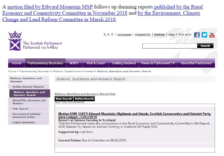 PR Parliament Grills Scottish Salmon 5 Feb 2019 #2