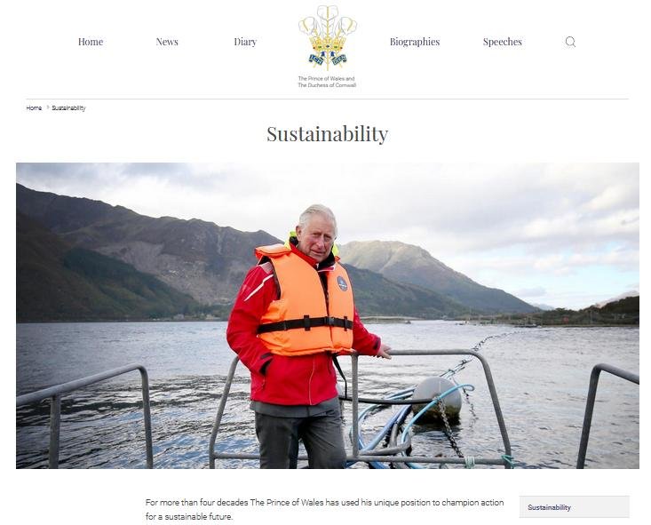 Prince Charles sustainability in front of Marine Harvest's 'Poor' salmon farm in Loch Leven