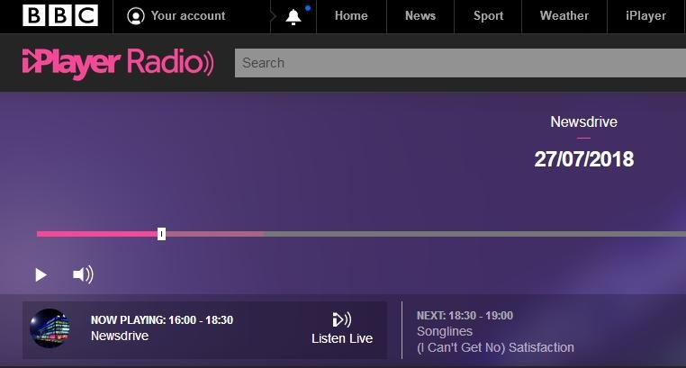 BBC Radio Scotland Newsdrive 27 July 2018