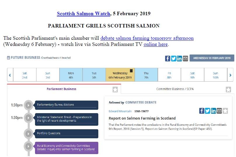 PR Parliament Grills Scottish Salmon 5 Feb 2019 #1