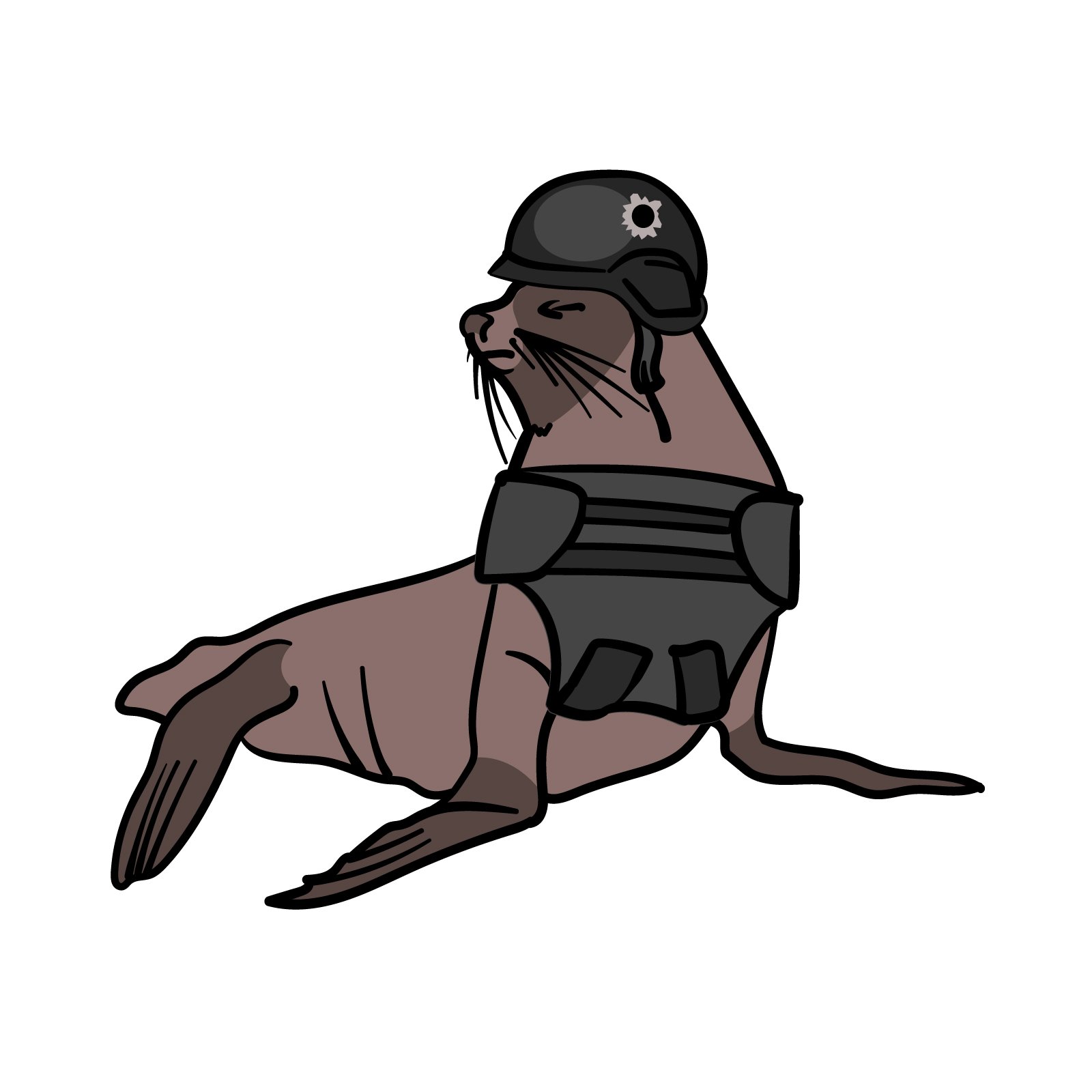 Swim poster #1 Seal in bullet proof vest Swim poster #1 Seal in bullet proof vest