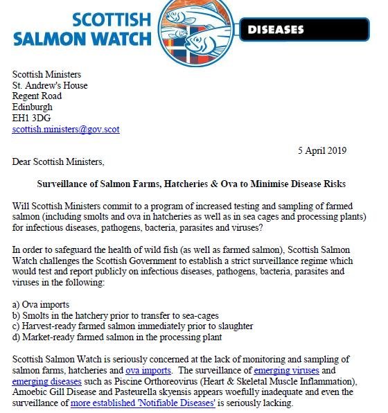 Letter to Scottish Ministers re