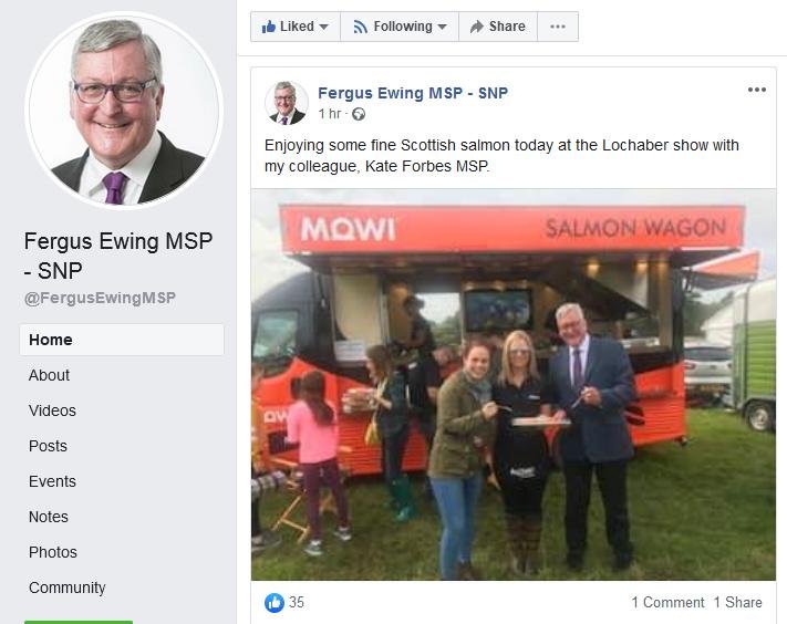 Fergus & Kate eating Mowi salmon Aug 2019 Fergus & Kate eating Mowi salmon Aug 2019