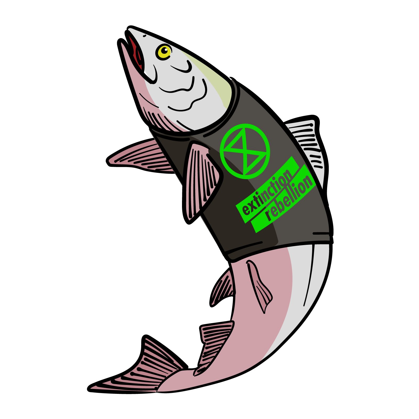 Swim poster #2 Extinction Rebellion salmon Swim poster #2 Extinction Rebellion salmon