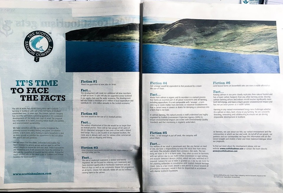 Facts advert Arran Banner 27 Sept 2019