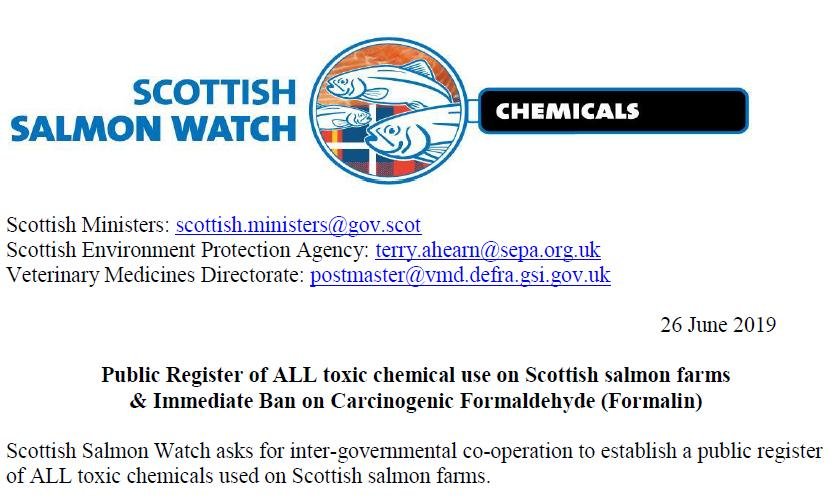 Letter to Scottish Ministers re Formaldehyde 26 June 2019 #1