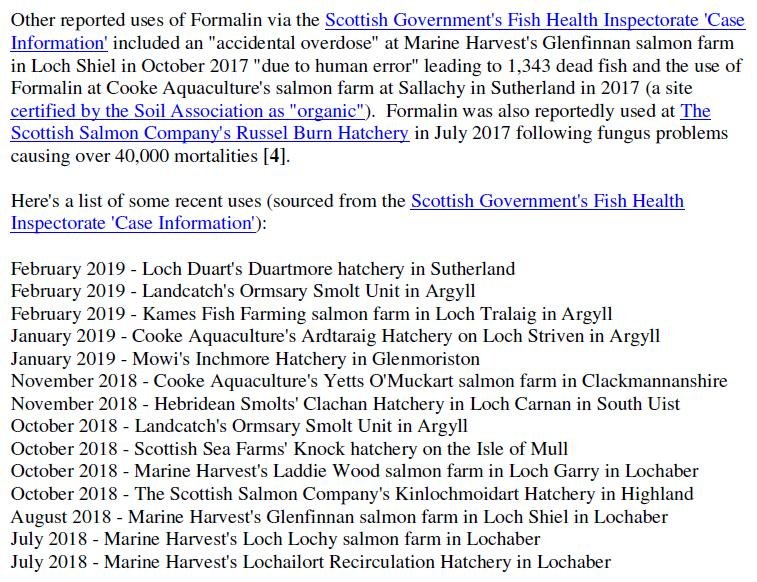 PR Formalin Cancer Causing Chemicals Stashed at Scottish Salmon 26 June 2019 #3