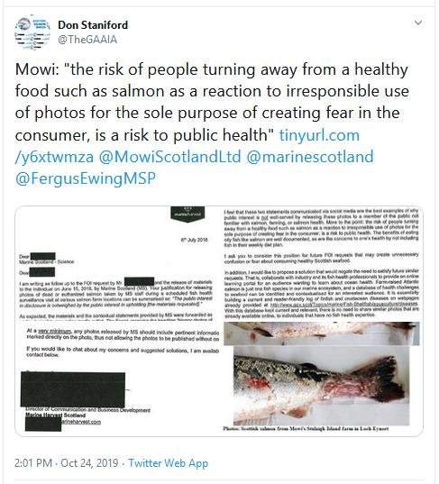 PR Exposed Photos 24 October 2019 Tweet on Mowi PR Exposed Photos 24 October 2019 Tweet on Mowi