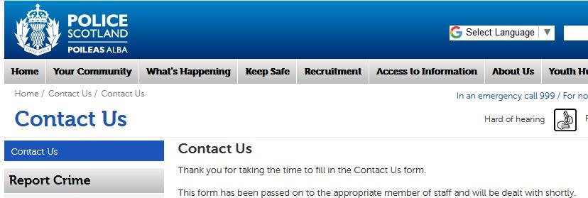 Police Scotland reply